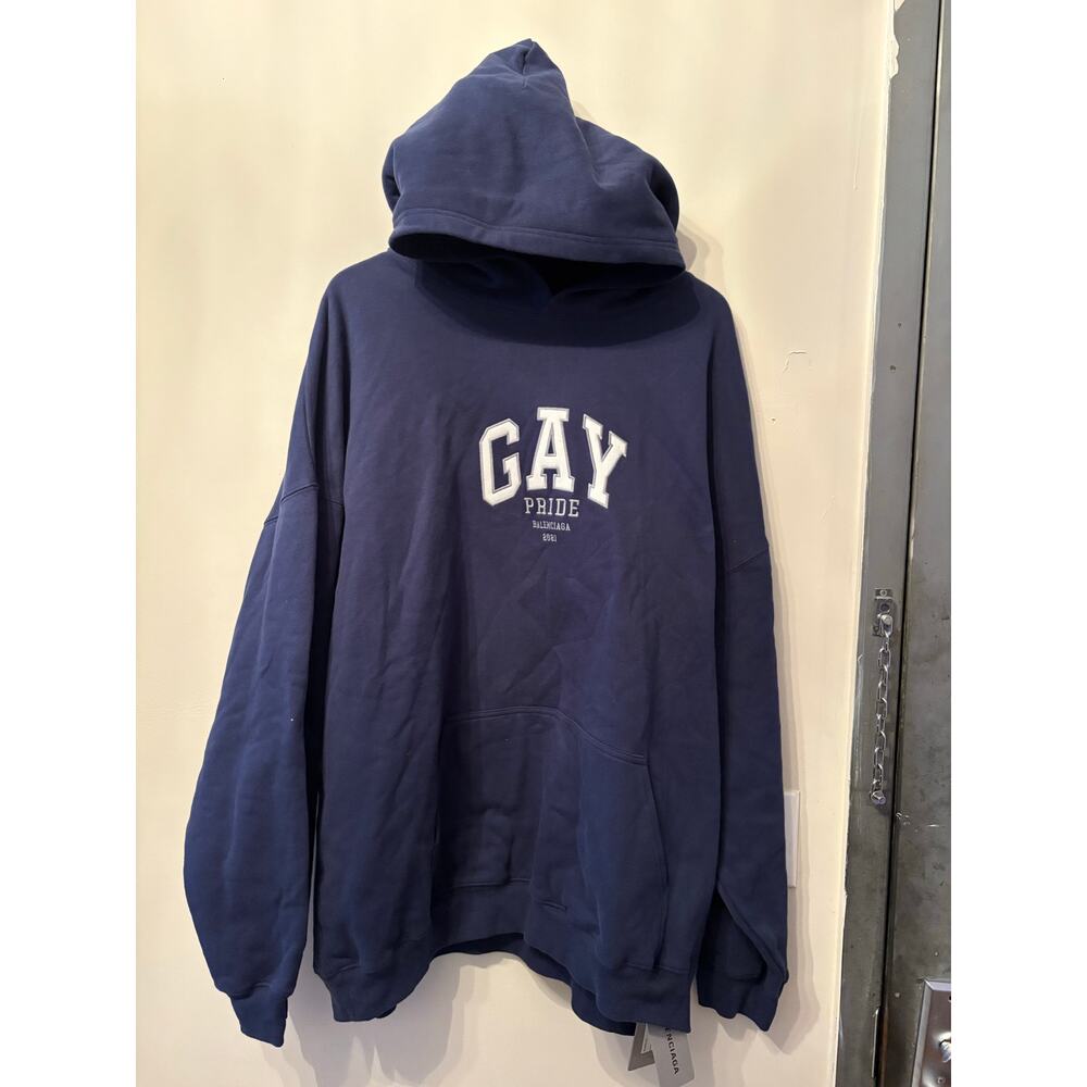 Balenciaga Gay Pride Hoodie Navy Sz Small BNWT